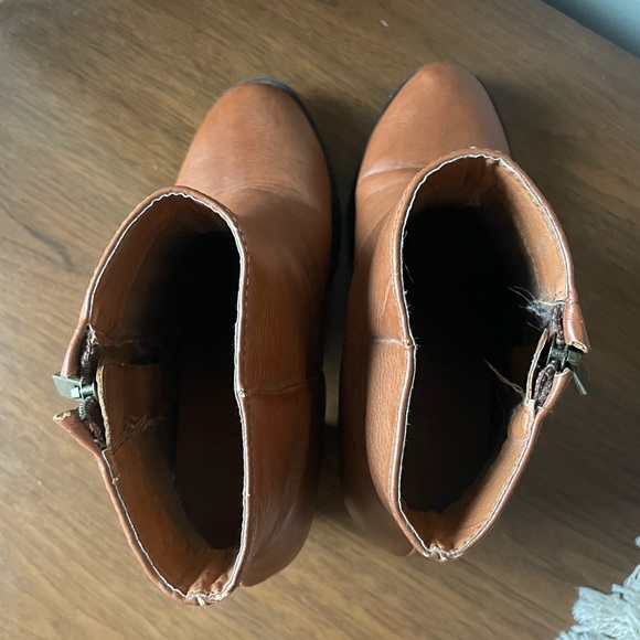 Women’s Brown Leather Heeled Boots - Picture 9 of 12